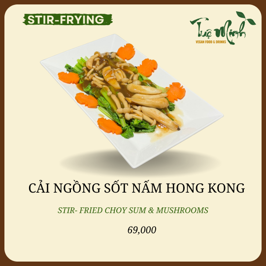 Cải Ngồng Sốt Nấm Hong Kong